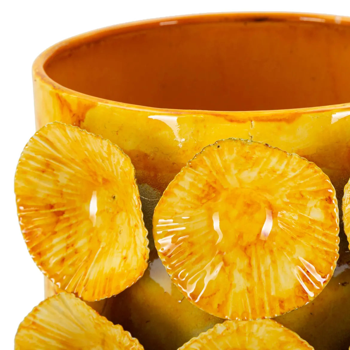 Vaso Giallo Disegno Moderno Diametro 13.5 cm, - Barini