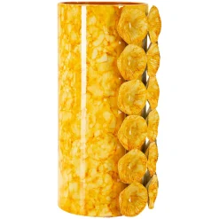 Vaso Giallo Disegno Moderno Diametro 13.5 cm, - Barini