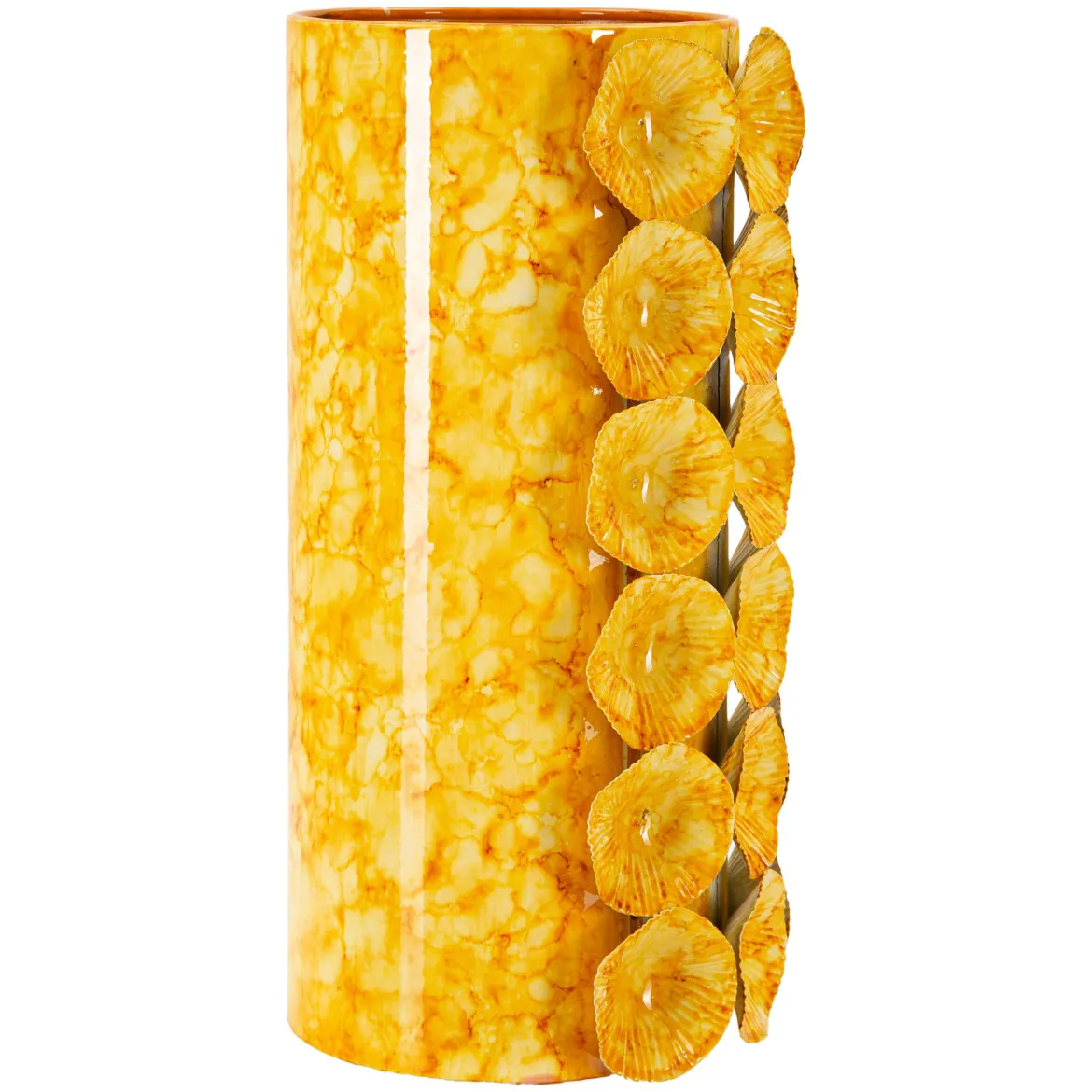 Vaso Giallo Disegno Moderno Diametro 13.5 cm, - Barini