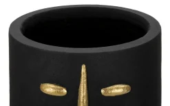 Vaso Hamilton, Nero e Oro, 21x21 h45 cm