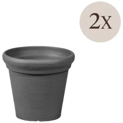 Vaso Nero Antracite set 2 Vasi, Made in Italy - Lou