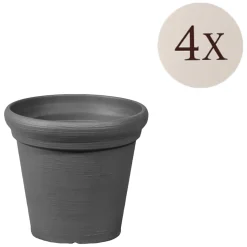 Vaso Nero Antracite set 4 Vasi, Made in Italy - Lou