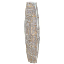 Vaso oro Bianco Disegni con Linee Geometriche Colore Struttura Bianco, - Bamorasi