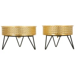Vaso oro Nero set 2 Vasi, Portavasi Rimovibili Colore Struttura Nero, - BarHar