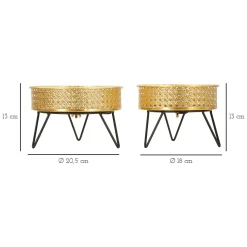 Vaso oro Nero set 2 Vasi, Portavasi Rimovibili Colore Struttura Nero, - Copan