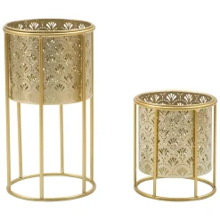 Vaso oro set 2 Vasi, Portavasi Rimovibili Diametro Vaso Grande: 20, Vaso Piccolo: 17 cm, - Husavi