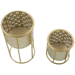 Vaso oro set 2 Vasi, Portavasi Rimovibili Diametro Vaso Grande: 20, Vaso Piccolo: 17 cm, - Husavi