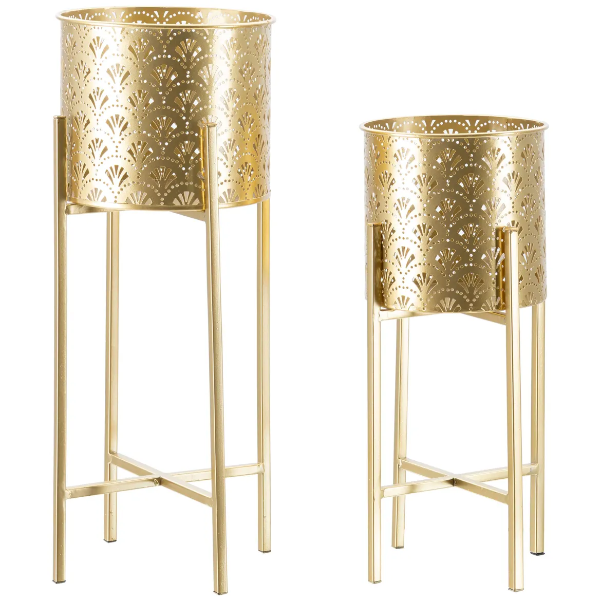 Vaso oro set 2 Vasi, Portavasi Rimovibili Diametro Vaso Grande: 26, Vaso Piccolo: 20 cm, - Twizel