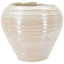 Vaso Rosa Bianco Crema Finitura Effetto Materico Colore Struttura Bianco, Sfumatura Colore Struttura Crema - Bato