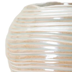 Vaso Rosa Bianco Crema Finitura Effetto Materico Colore Struttura Bianco, Sfumatura Colore Struttura Crema - Batobamo