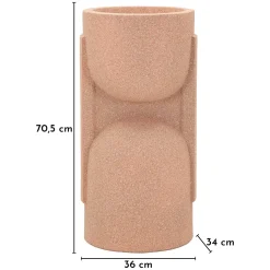Vaso Rosa Finitura Geometrica, - Fatone