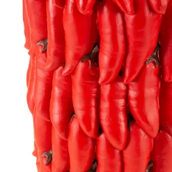 Vaso Rosso Disegni con Peperoncini Diametro 13 cm, - Elmo