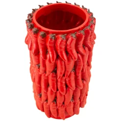 Vaso Rosso Disegni con Peperoncini Diametro 13 cm, - Elmo