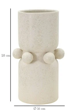 Vaso Tom, Crema, 16x16 h28 cm