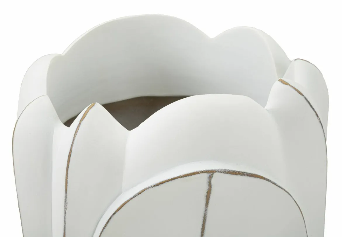Vaso Tramigna, 29x29 h48 cm, Bianco