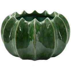 Vaso Verde Disegno con Cactus Diametro 13.5 cm, - Batase