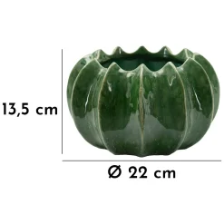 Vaso Verde Disegno con Cactus Diametro 13.5 cm, - Batase