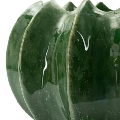 Vaso Verde Disegno con Cactus Diametro 13.5 cm, - Batase