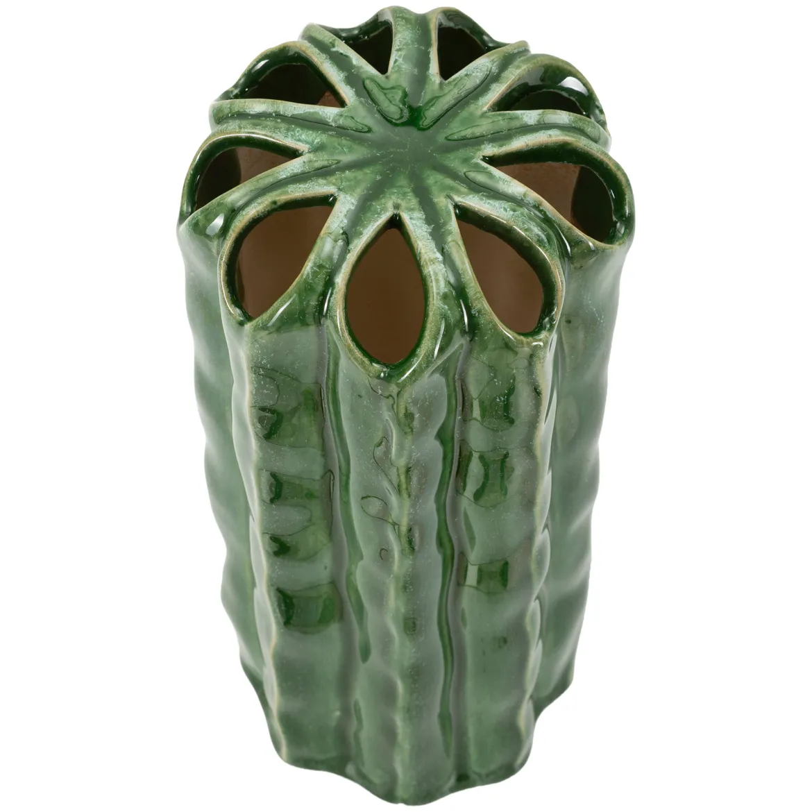 Vaso Verde Disegno con Cactus, - Basi