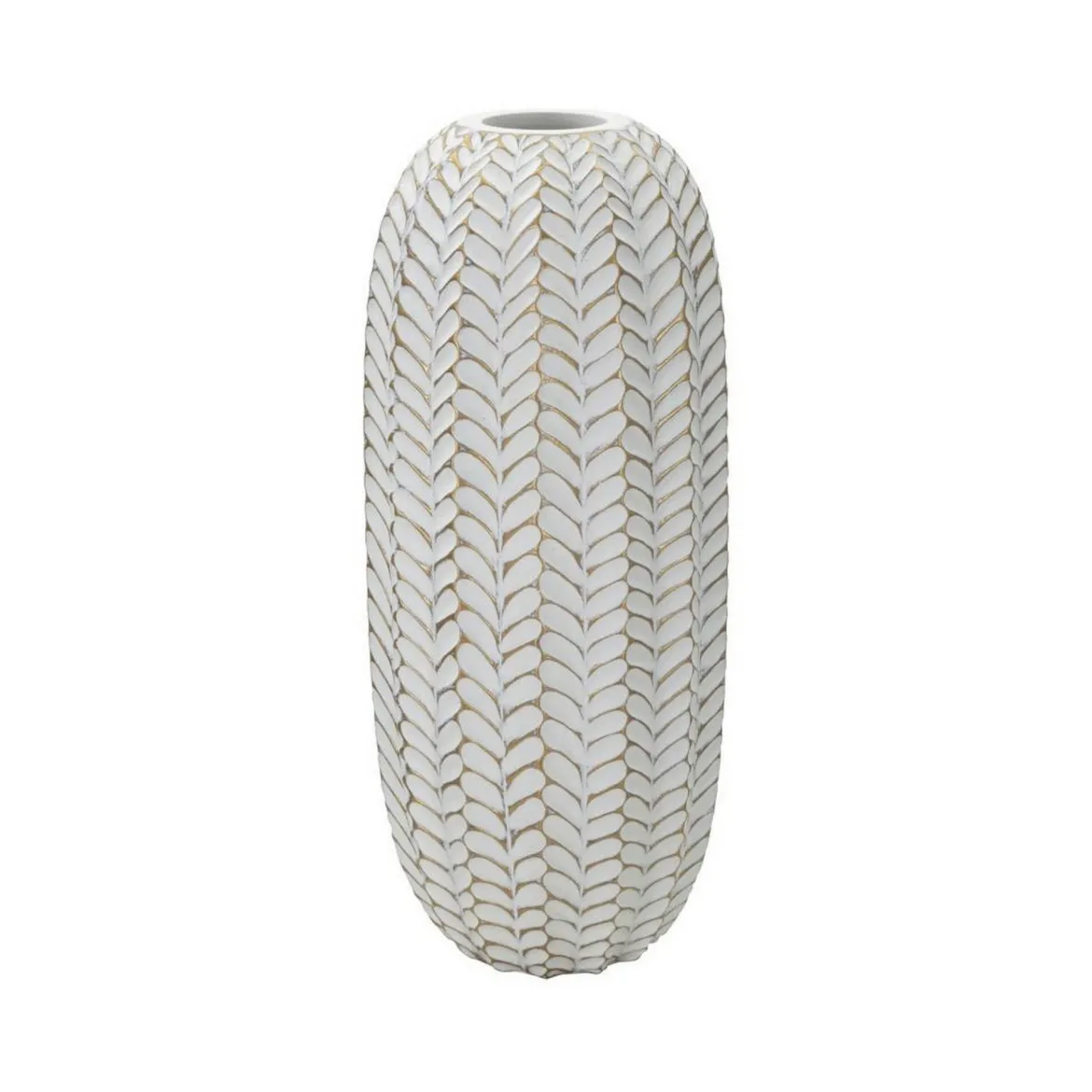 Vaso Whitechapel, Bianco e Oro, 19x19 h46 cm