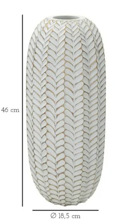 Vaso Whitechapel, Bianco e Oro, 19x19 h46 cm