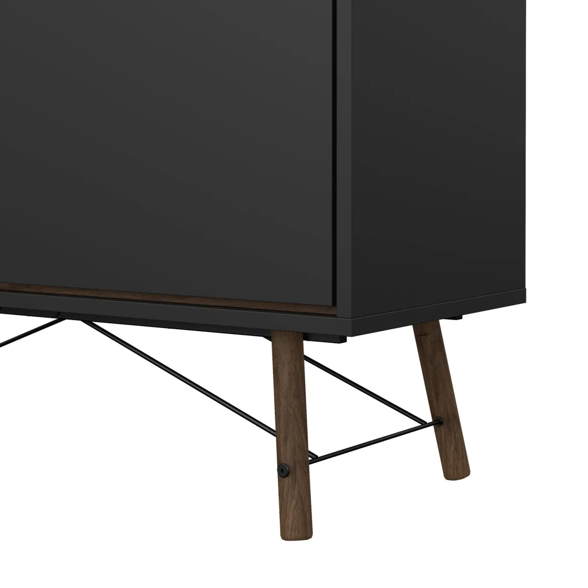 Vetrina 2 ante 101x40x161h cm nera e noce - Mora