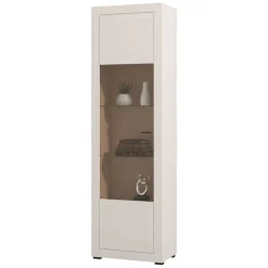 Vetrina Beige Nero 4 Ripiani Un'anta 35x32x168h cm, 5 Vani - Roburent