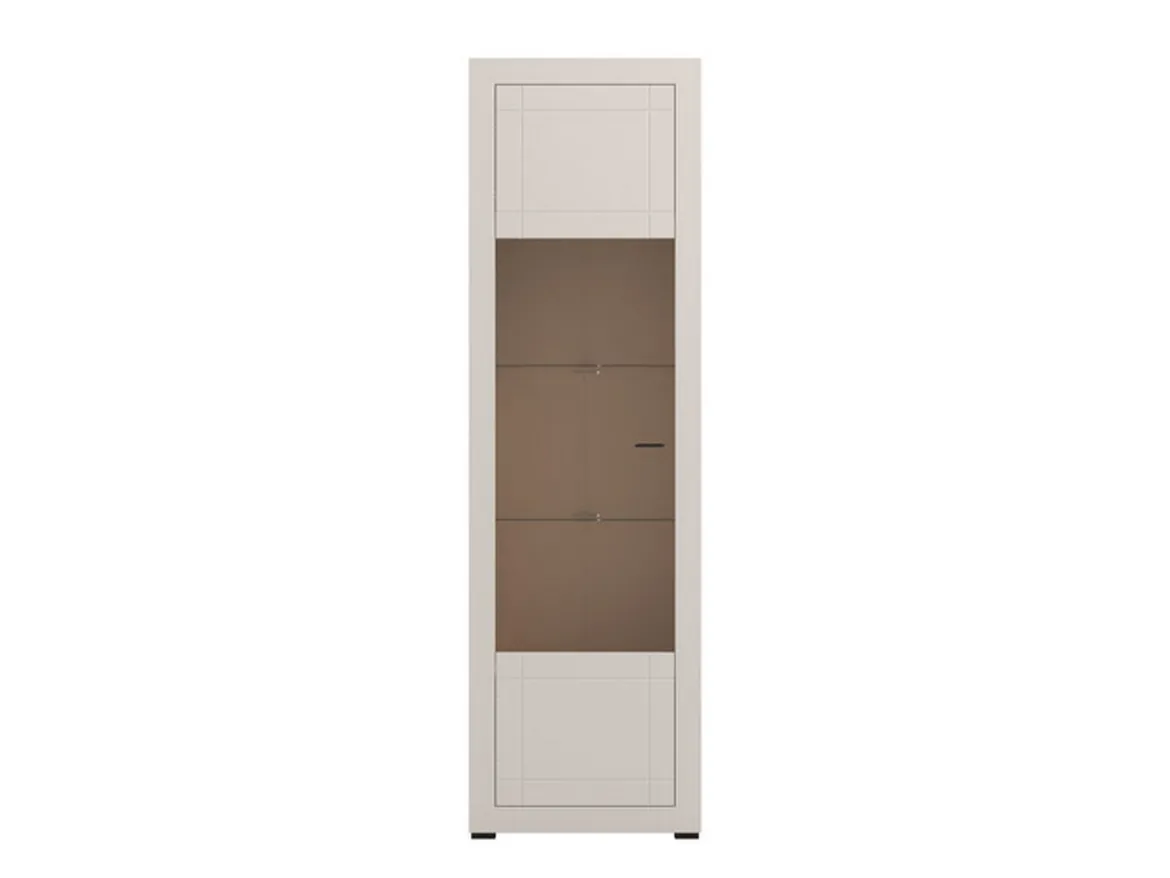 Vetrina Beige Nero 4 Ripiani Un'anta 35x32x168h cm, 5 Vani - Roburent