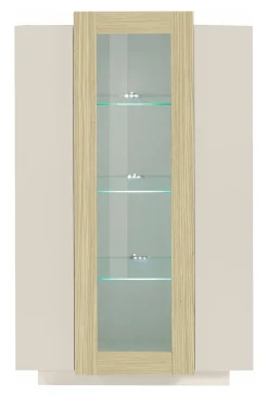 Vetrina Beige 7 Ripiani 10 Vani 80x38x120.5h cm, 3 Ante - Severino