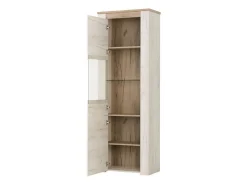 Vetrina Bianco Larice Marrone 4 Ripiani Apertura Battente 68.5x36.5x195h cm, Un'anta - Sulbiate