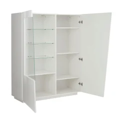 Vetrina Bianco 7 Ripiani 3 Ante 80x38x121h cm, 10 Vani Made in Italy - Ablaze