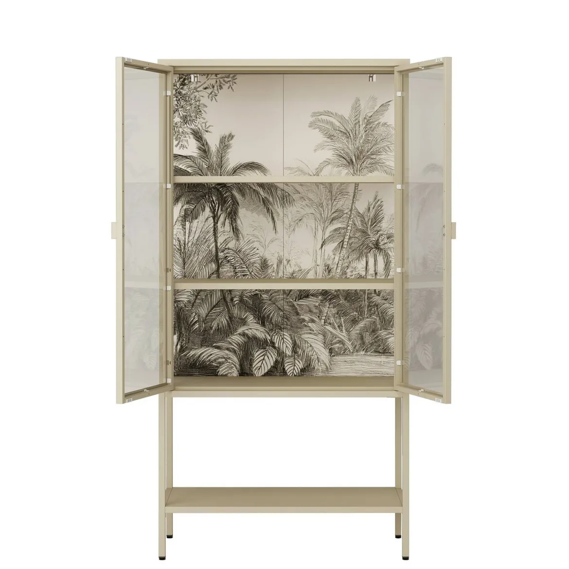Vetrina Busseto, 80x35 h160 cm, Panna