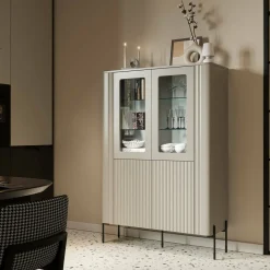 Vetrina Cimino, 110x40 h160 cm, Beige