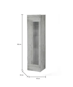 Vetrina finitura rustica 45x34x162h cm cemento - Adatka