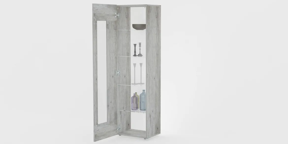Vetrina finitura rustica 45x34x162h cm cemento - Adatka