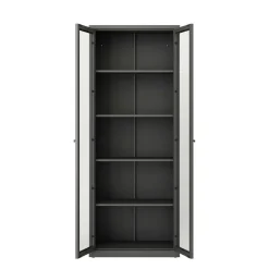 Vetrina in metallo 2 ante 70x35x180h cm ardesia - Izano