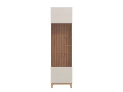 Vetrina Marrone Beige Rovere Nodi 4 Ripiani Apertura Battente 51.5x35x191.5h cm, Un'anta - Usseaux