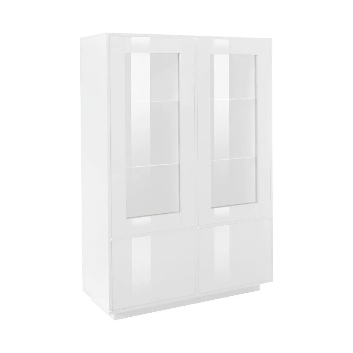Vetrina moderna 4 ante 100x41x146h cm bianca lucida - Agostino