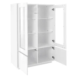 Vetrina moderna 4 ante 100x41x146h cm bianca lucida - Agostino