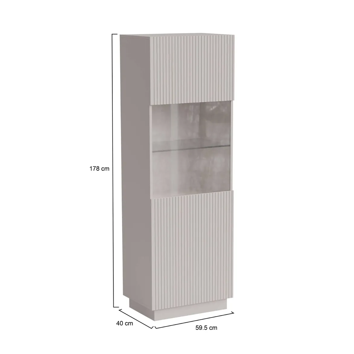 Vetrina Vado, 60x40 h178 cm, Beige