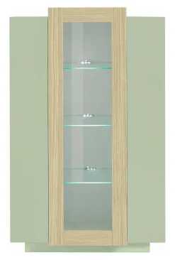 Vetrina Verde 7 Ripiani 10 Vani 80x38x120.5h cm, 3 Ante - Severino