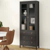 Vetrina vintage sala da pranzo 2 ante 78x32x199h cm nera - Lazio