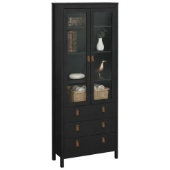 Vetrina vintage sala da pranzo 2 ante 78x32x199h cm nera - Lazio