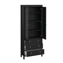 Vetrina vintage sala da pranzo 2 ante 78x32x199h cm nera - Lazio