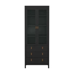 Vetrina vintage sala da pranzo 2 ante 78x32x199h cm nera - Lazio